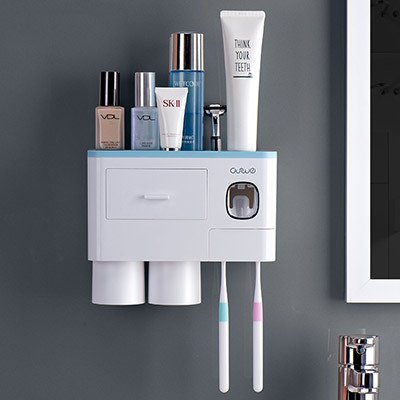 The Kindra Wall-Mounted Toothbrush & Toiletry Organizer
