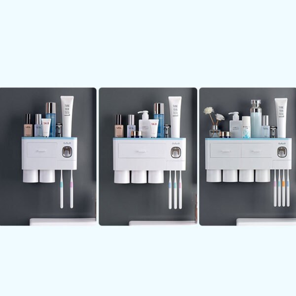 The Kindra Wall-Mounted Toothbrush & Toiletry Organizer