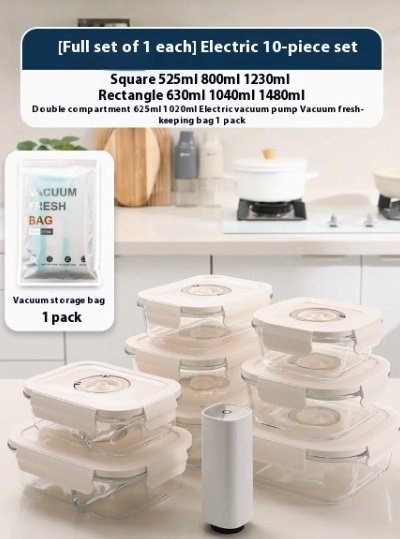 The Kindra Vacuum Glass Food Storage Set
