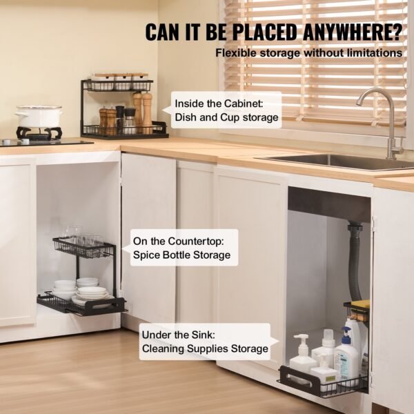 The Kindra Two-Tier Pull-Out Cabinet Organizer