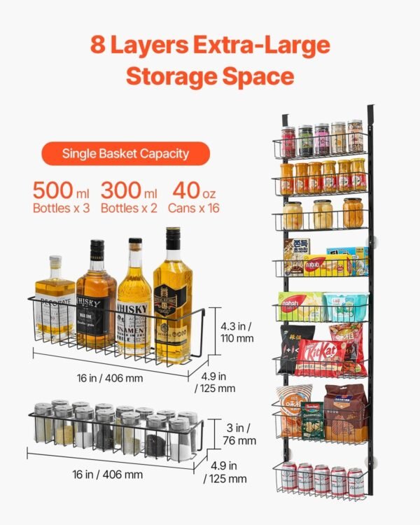 The Kindra Eight-Tier Over-Door Pantry Organizer
