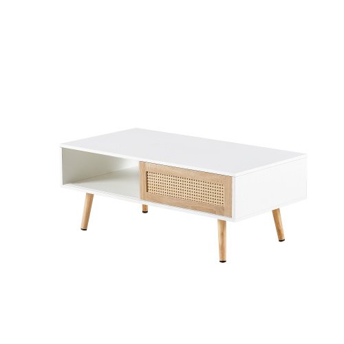 The Kindra Rattan Coffee Table with Sliding Storage