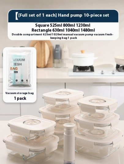 The Kindra Vacuum Glass Food Storage Set