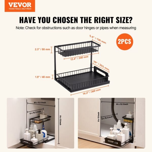 The Kindra Two-Tier Pull-Out Cabinet Organizer