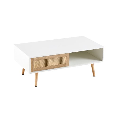 The Kindra Rattan Coffee Table with Sliding Storage