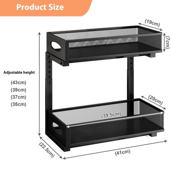 The Kindra Slide-Out Two-Tier Cabinet Storage Rack