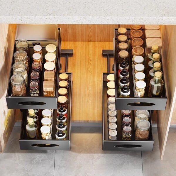 The Kindra Slide-Out Two-Tier Cabinet Storage Rack