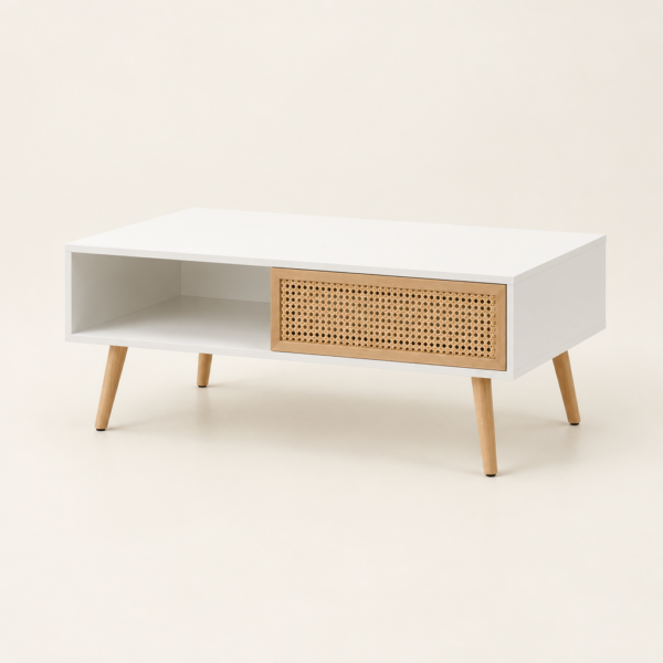 The Kindra Rattan Coffee Table with Sliding Storage