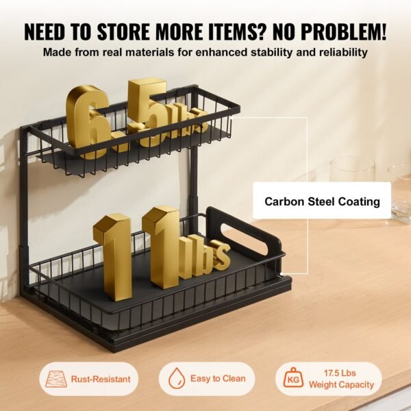 The Kindra Two-Tier Pull-Out Cabinet Organizer